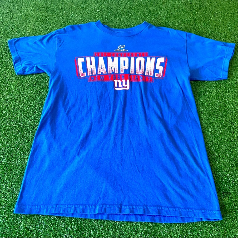 Retro Mens Medium Blue New York Giants 2011 NFC Champs Teeshirt
